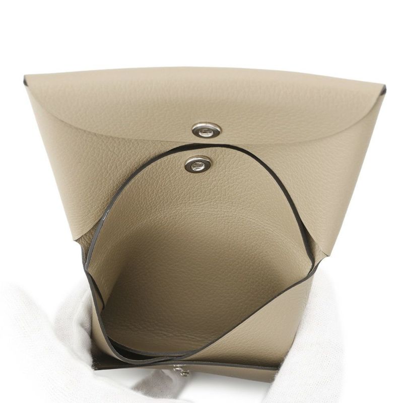 エルメス コインケース カルヴィ デュオ ベージュマルファ/シルバー金具 エバーカラー W刻印 HERMES 財布
