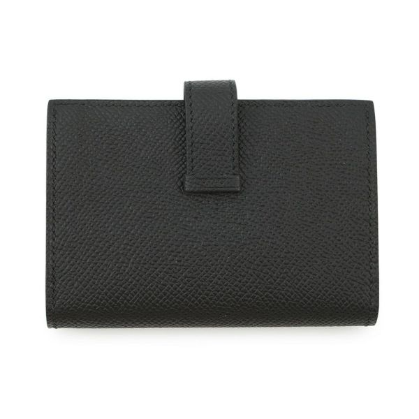 エルメス カードケース ベアン ミニ ブラック/ゴールド金具 エプソンW刻印 HERMES 名刺入れ 黒