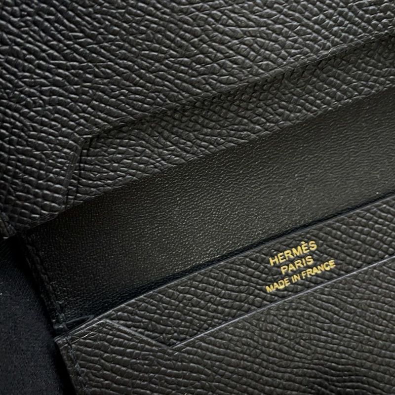 エルメス カードケース ベアン ミニ ブラック/ゴールド金具 エプソンW刻印 HERMES 名刺入れ 黒