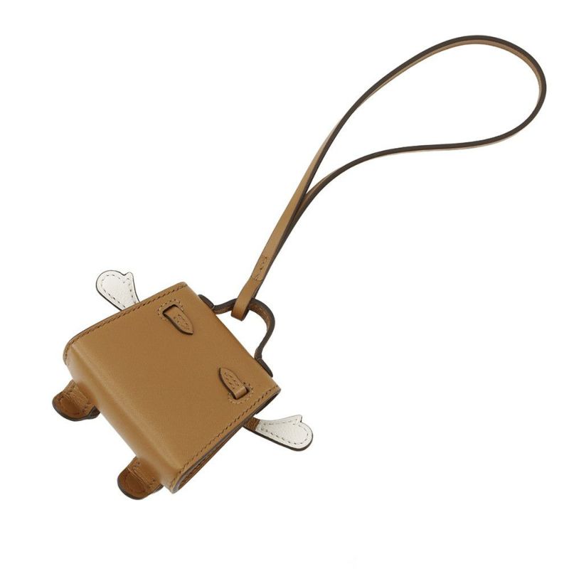 エルメス チャーム ビジュードサック ケリードール ナチュラルサブレ/オレンジ/ナタ/ブリック/ゴールド金具 タデラクト/シェブルミゾル B刻印