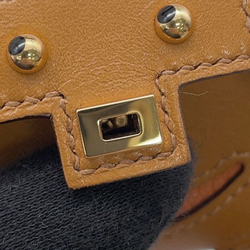 エルメス チャーム ビジュードサック ケリードール ナチュラルサブレ/オレンジ/ナタ/ブリック/ゴールド金具 タデラクト/シェブルミゾル B刻印