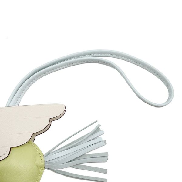 エルメス バッグチャーム ロデオ ペガサスMM ジョーヌブルジョン/ナタ/ブルーブリュム ラムスキン  U刻印