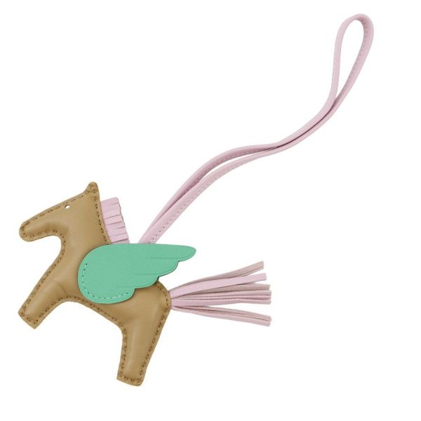 エルメス バッグチャーム ロデオPM ペガサス チャイ/モーブシルベストル/ミント ラムスキン Z刻印