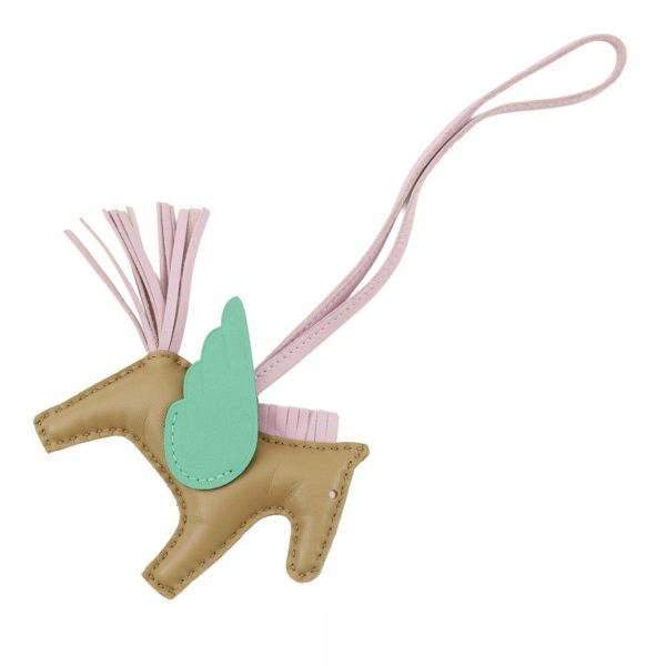 エルメス バッグチャーム ロデオPM ペガサス チャイ/モーブシルベストル/ミント ラムスキン Z刻印