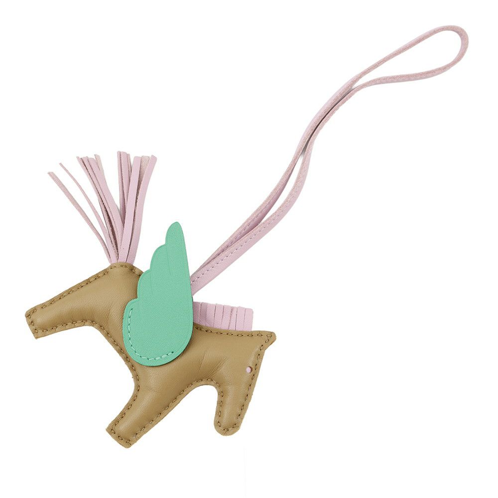 エルメス バッグチャーム ロデオPM ペガサス チャイ/モーブシルベストル/ミント ラムスキン Z刻印