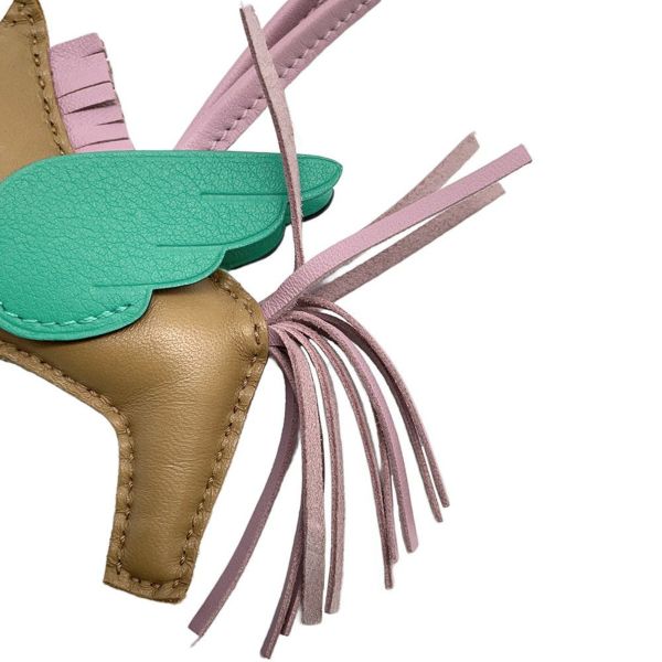 エルメス バッグチャーム ロデオPM ペガサス チャイ/モーブシルベストル/ミント ラムスキン Z刻印