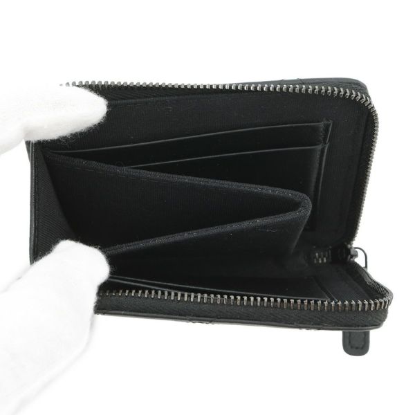 シャネル コインケース ココマーク マトラッセ L字ファスナー コンパクトウォレット カーフレザー AP3997 カードケース 黒