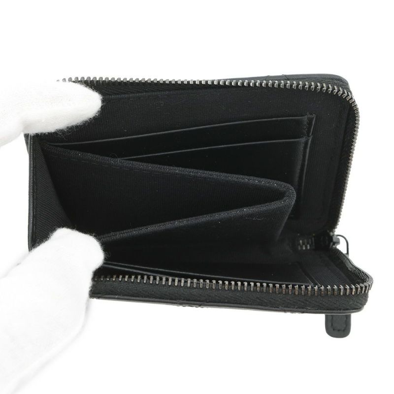 シャネル コインケース ココマーク マトラッセ L字ファスナー コンパクトウォレット カーフレザー AP3997 カードケース 黒