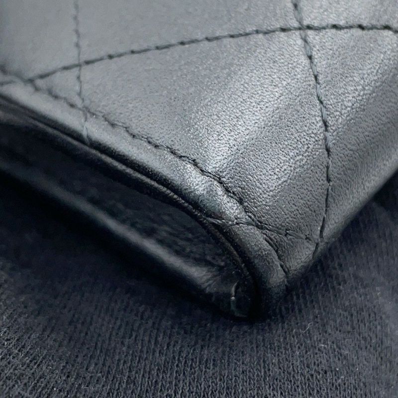 シャネル コインケース ココマーク マトラッセ L字ファスナー コンパクトウォレット カーフレザー AP3997 カードケース 黒