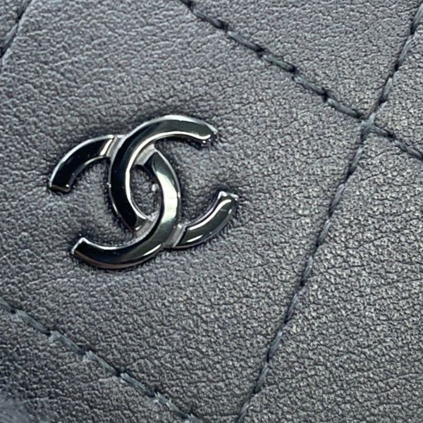 シャネル コインケース ココマーク マトラッセ L字ファスナー コンパクトウォレット カーフレザー AP3997 カードケース 黒