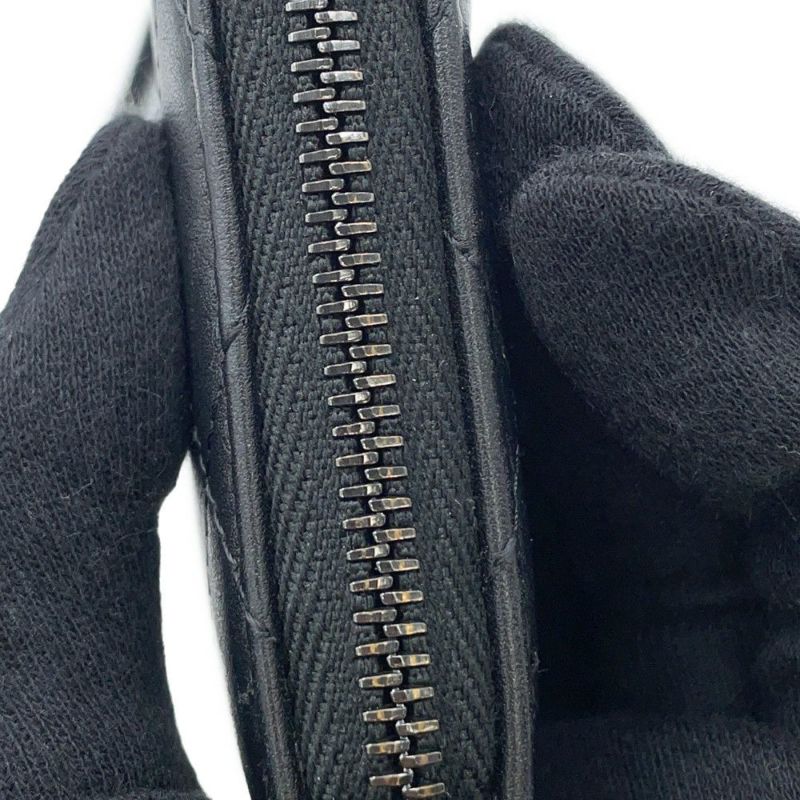 シャネル コインケース ココマーク マトラッセ L字ファスナー コンパクトウォレット カーフレザー AP3997 カードケース 黒