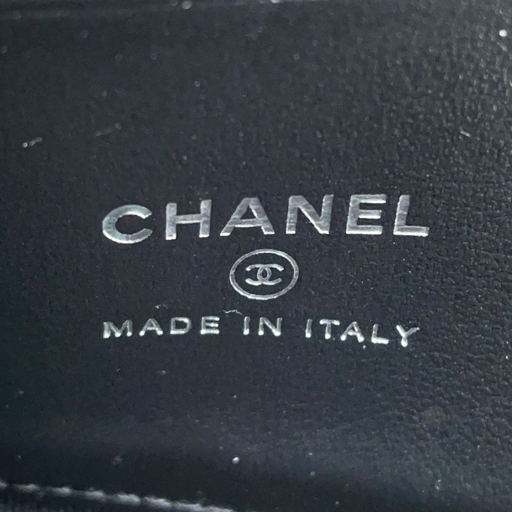 シャネル コインケース ココマーク マトラッセ L字ファスナー コンパクトウォレット カーフレザー AP3997 カードケース 黒