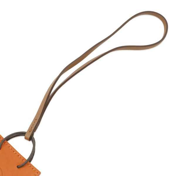 エルメス バッグチャーム ショッパー サックオランジュ フー/ゴールド ラムスキン Y刻印