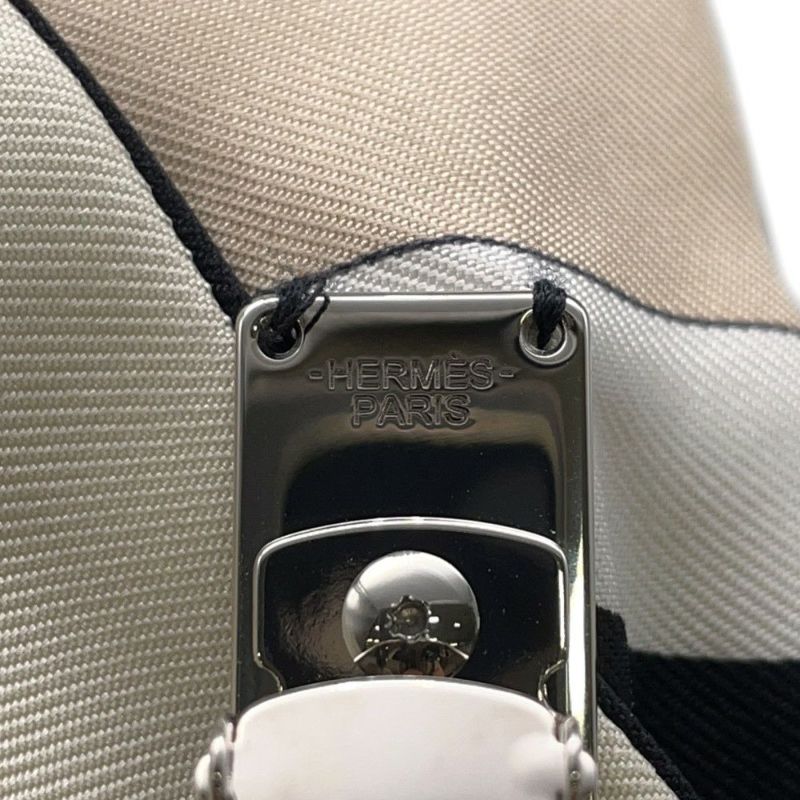 エルメス バレッタ グルネル エクスリブリス シルク HERMES ヘアアクセサリー リボン 黒