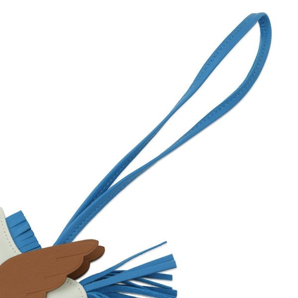 エルメス バッグチャーム ロデオPM ペガサス ヴェールフィズ/ゴールド/ブルーザンジバルラムスキン W刻印