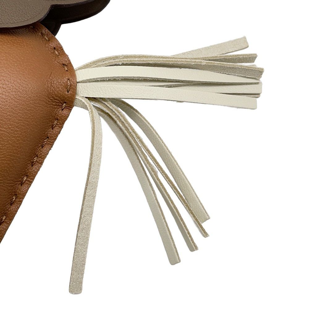 エルメス バッグチャーム ロデオ ペガサスMM ゴールド/エトゥープ/クレ ラムスキン W刻印