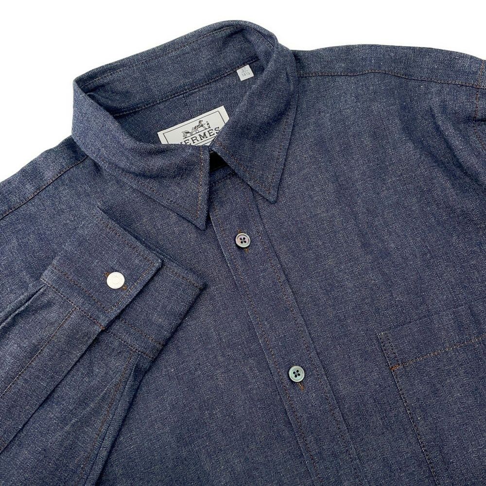 エルメス シャツ デニム メンズサイズ37 HERMES トップス