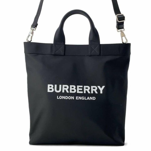 バーバリー トートバッグ ロゴ ナイロン 8026233 BURBERRY バッグ 2wayショルダーバッグ 黒