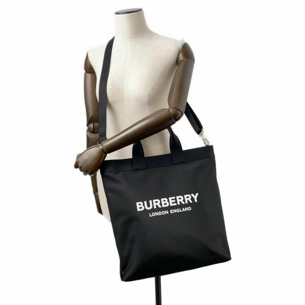 バーバリー トートバッグ ロゴ ナイロン 8026233 BURBERRY バッグ 2wayショルダーバッグ 黒