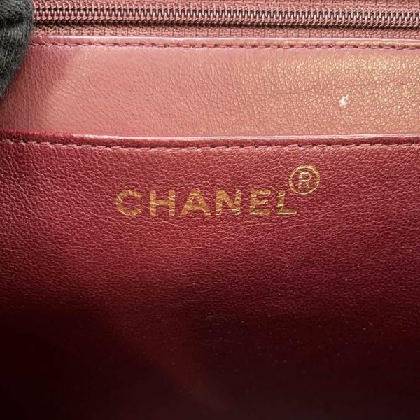 シャネル チェーンショルダーバッグ デカマトラッセ シングルフラップ ラムスキン CHANEL 黒