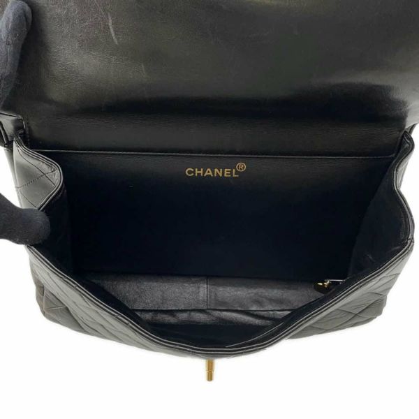 シャネル チェーンショルダーバッグ マトラッセ Wフェイス ココマーク ラムスキン CHANEL バッグ 黒