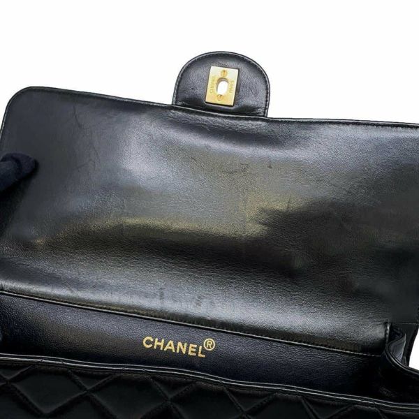 シャネル チェーンショルダーバッグ マトラッセ Wフェイス ココマーク ラムスキン CHANEL バッグ 黒