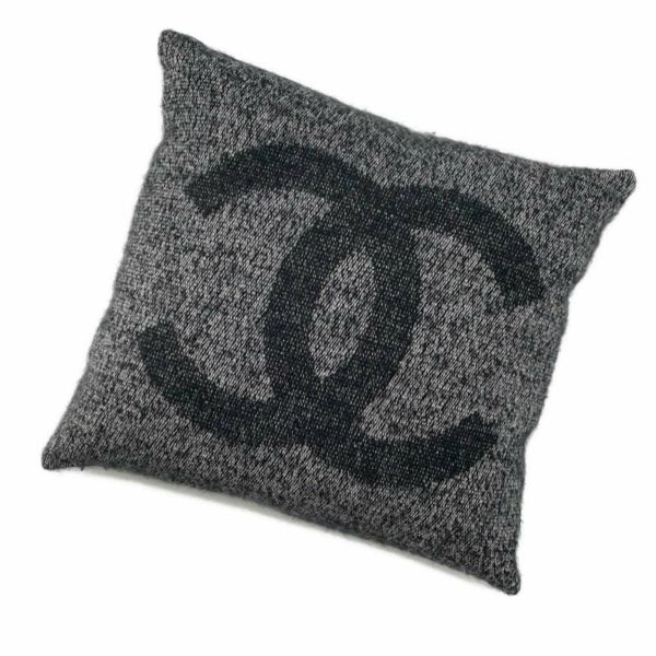 シャネル クッション ココマーク カシミヤ シルク CHANEL インテリア 黒