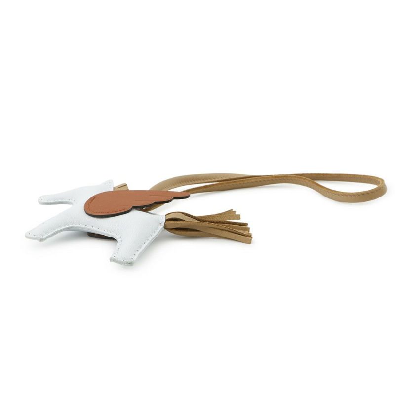 エルメス バッグチャーム ロデオPM ペガサス ブルーブリュム/チャイ/キュイーブル ラムスキン U刻印