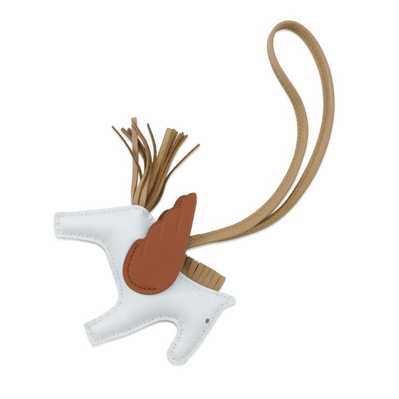 エルメス バッグチャーム ロデオPM ペガサス ブルーブリュム/チャイ/キュイーブル ラムスキン U刻印