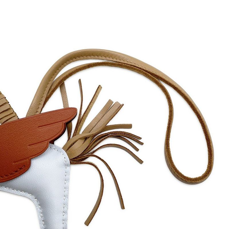 エルメス バッグチャーム ロデオPM ペガサス ブルーブリュム/チャイ/キュイーブル ラムスキン U刻印