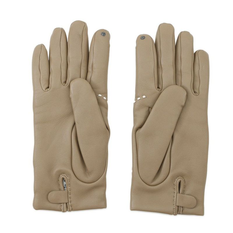 エルメス グローブ リスボン Lisbonne ベージュ ラムスキン レディースサイズ7 HERMES 手袋