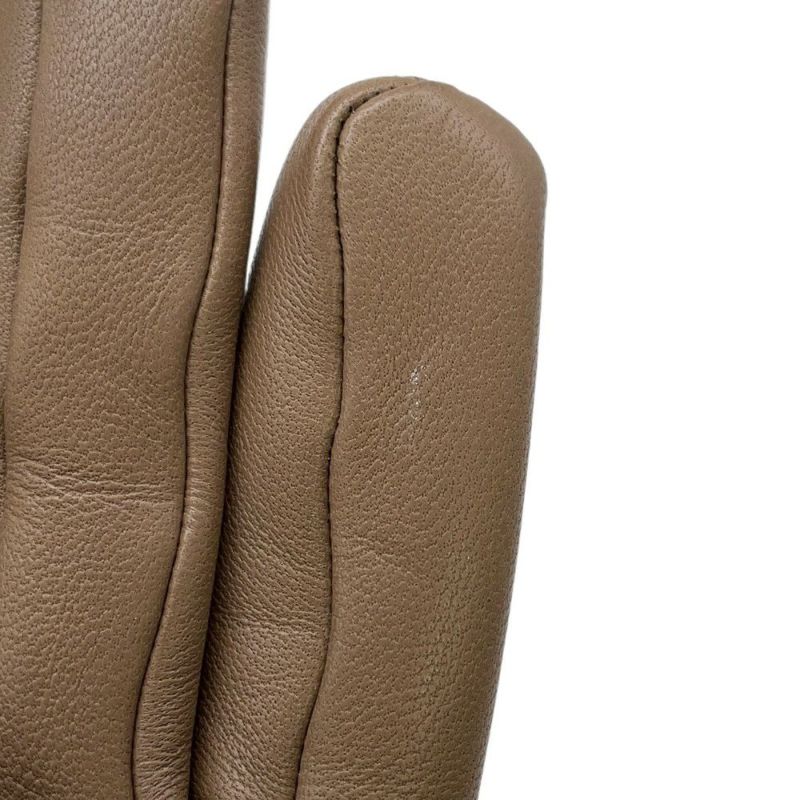 エルメス グローブ リスボン Lisbonne ベージュ ラムスキン レディースサイズ7 HERMES 手袋