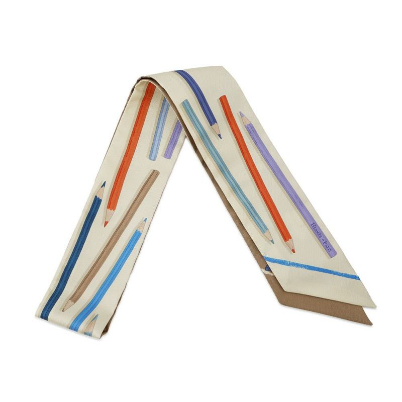 エルメス スカーフ ツイリー A Vos Crayons さあ色鉛筆を出して!/カレ・リブレ シルク 2025春夏