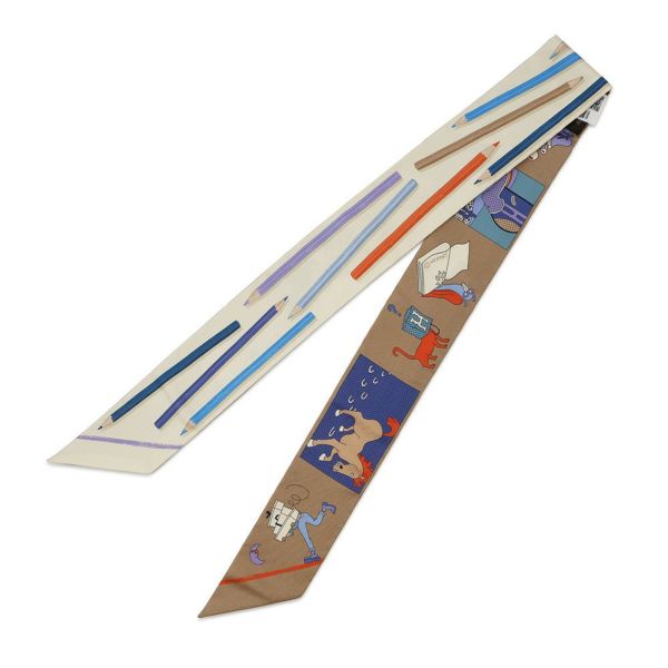 エルメス スカーフ ツイリー A Vos Crayons さあ色鉛筆を出して!/カレ・リブレ シルク 2025春夏