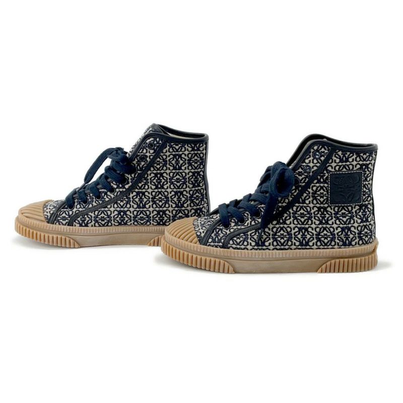 ロエベ スニーカー アナグラム ハイカットスニーカー キャンバス レディースサイズ36 LOEWE 靴