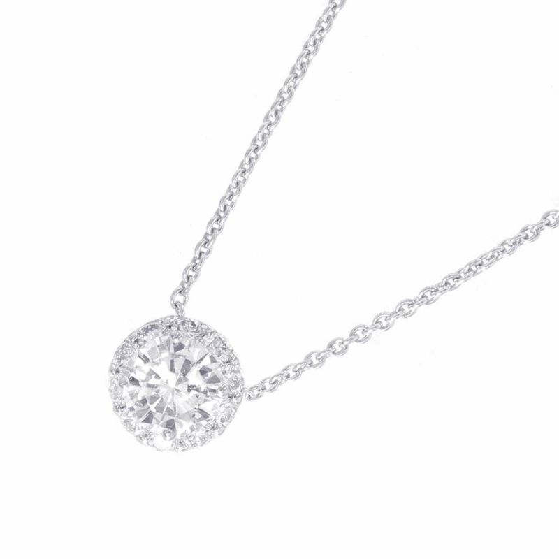 グラフ ネックレスアイコン ラウンド ダイヤモンド ペンダント ダイヤ 中石0.63ct K18WG GIA鑑定書付き