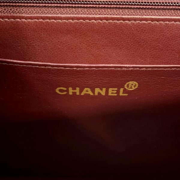 シャネル チェーンショルダーバッグ デカマトラッセ シングルフラップ ラムスキン CHANEL 黒