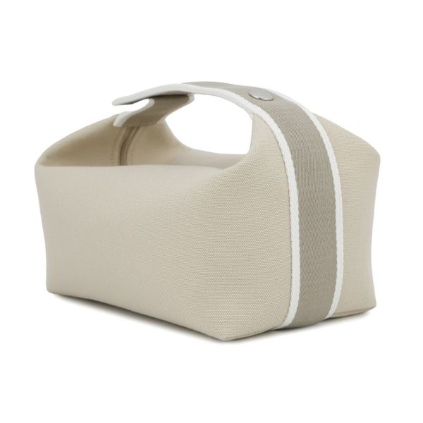 エルメス ポーチ ブリッド・ア・ブラックPM ベージュ/シルバー金具 キャンバス HERMES バッグ 小物入れ