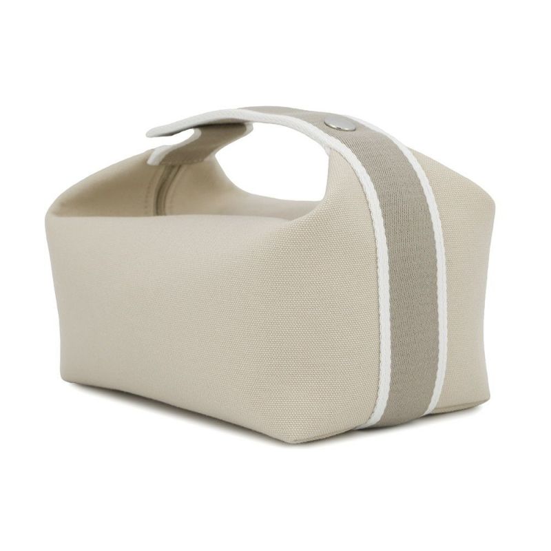 エルメス ポーチ ブリッド・ア・ブラックPM ベージュ/シルバー金具 キャンバス HERMES バッグ 小物入れ