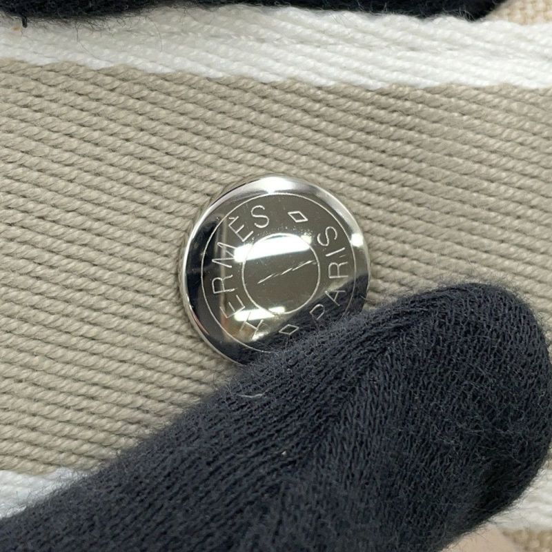 エルメス ポーチ ブリッド・ア・ブラックPM ベージュ/シルバー金具 キャンバス HERMES バッグ 小物入れ