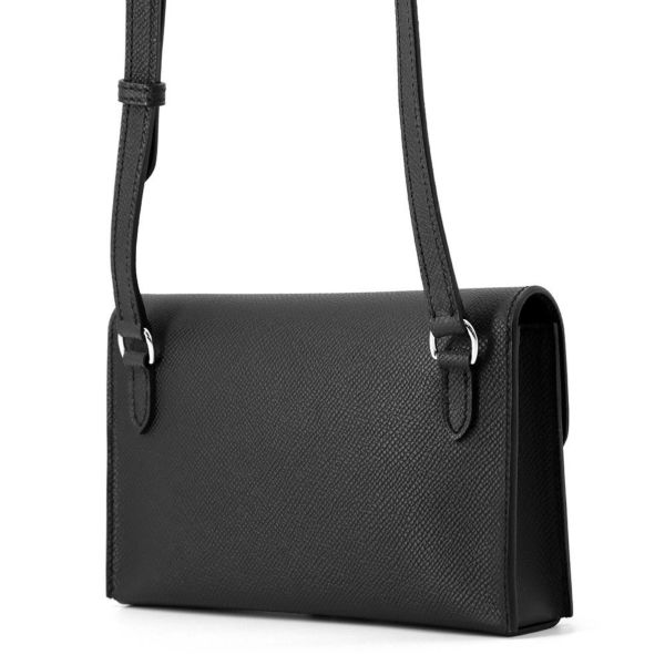 エルメス ショルダーウォレット ナップ トゥーゴー ブラック/シルバー金具 エプソン W刻印 黒