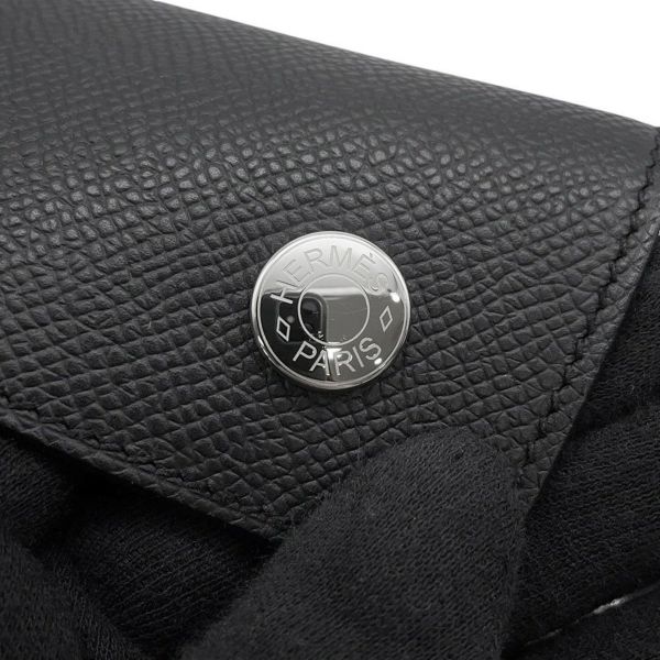 エルメス ショルダーウォレット ナップ トゥーゴー ブラック/シルバー金具 エプソン W刻印 黒