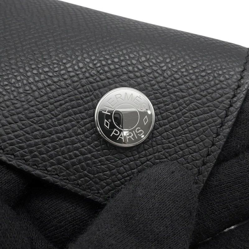 エルメス ショルダーウォレット ナップ トゥーゴー ブラック/シルバー金具 エプソン W刻印 黒