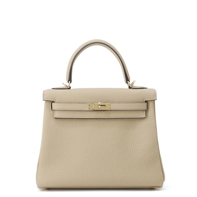 エルメス ハンドバッグ ケリー25 内縫い トレンチ/シャンパンゴールド金具 トゴ K刻印 2wayショルダー