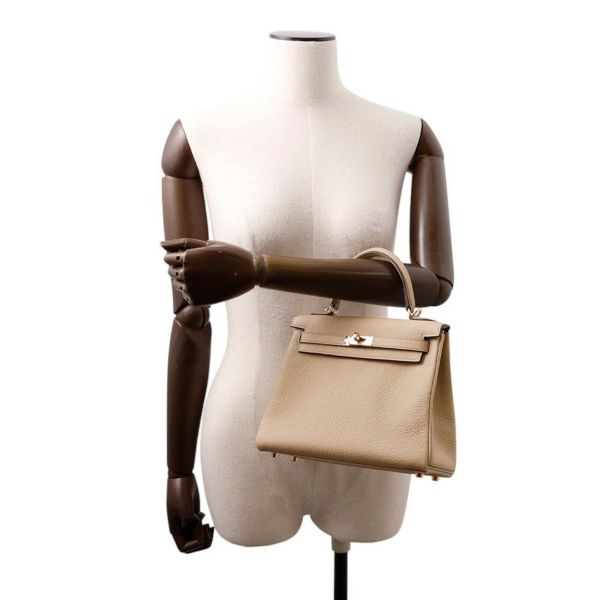 エルメス ハンドバッグ ケリー25 内縫い トレンチ/シャンパンゴールド金具 トゴ K刻印 2wayショルダー