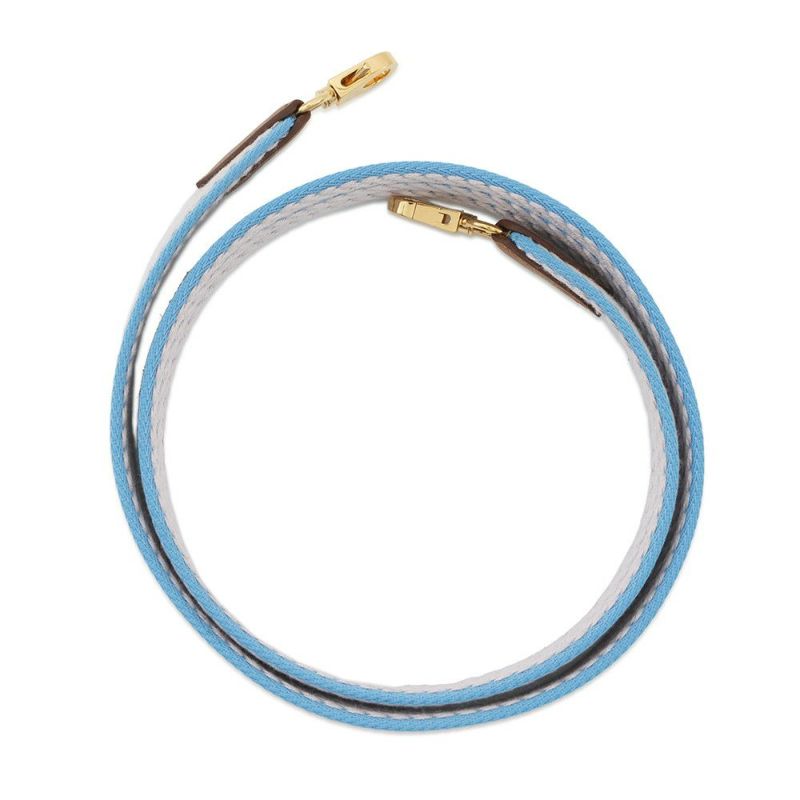 エルメス ショルダーストラップ バンドリエール サングル コルダージュ ブルーアズール/モーヴペール/ゴールド金具 W刻印