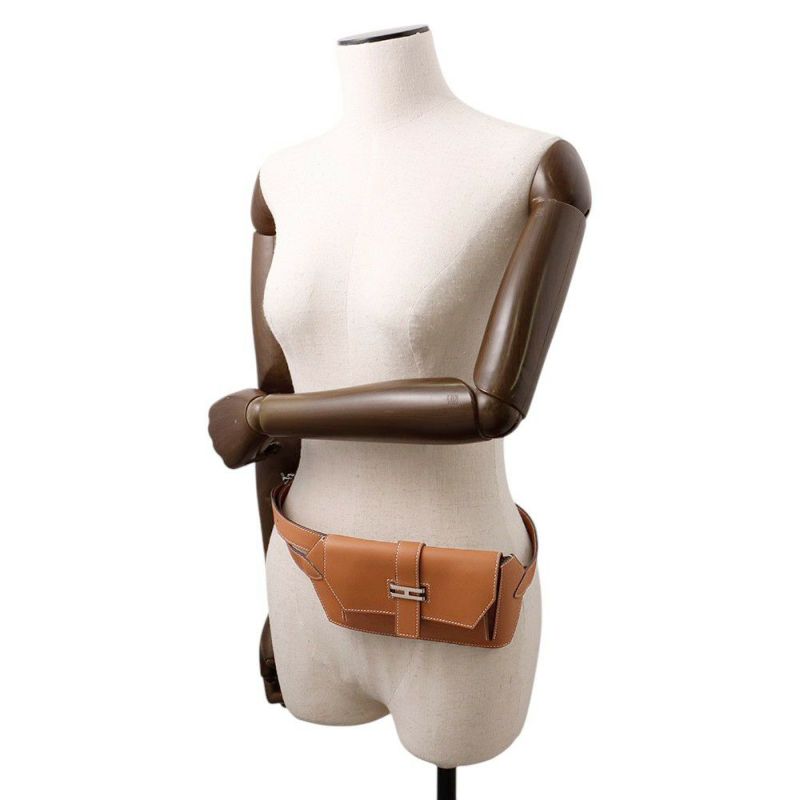 エルメス ウエストバッグ エラン ポケット24 ゴールド/シルバー金具 スイフト K刻印 HERMES バッグ