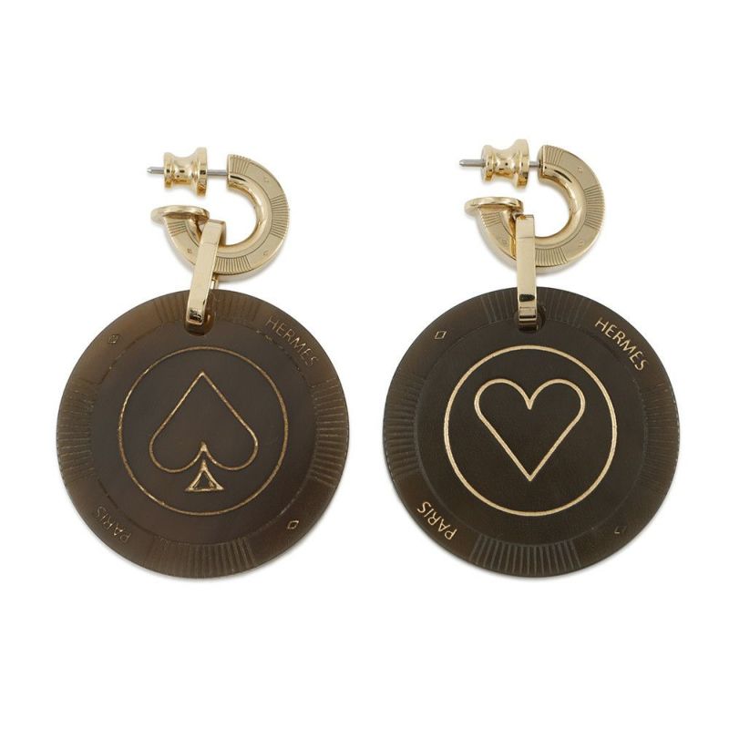 エルメス ピアス フェット・ヴォ・ジュ ラージ GM バッファローホーン/メタル HERMES アクセサリー