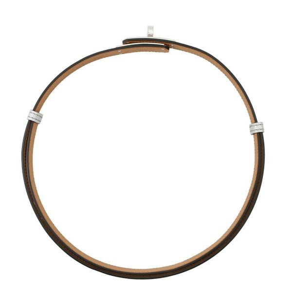 エルメス ケリーベルト18 アルジャン/シルバー金具 シェブルシャムキラ K刻印 HERMES べルト