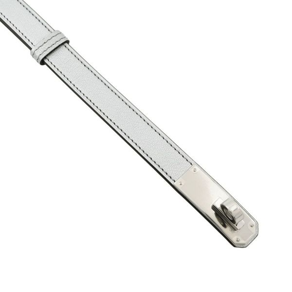 エルメス ケリーベルト18 アルジャン/シルバー金具 シェブルシャムキラ K刻印 HERMES べルト